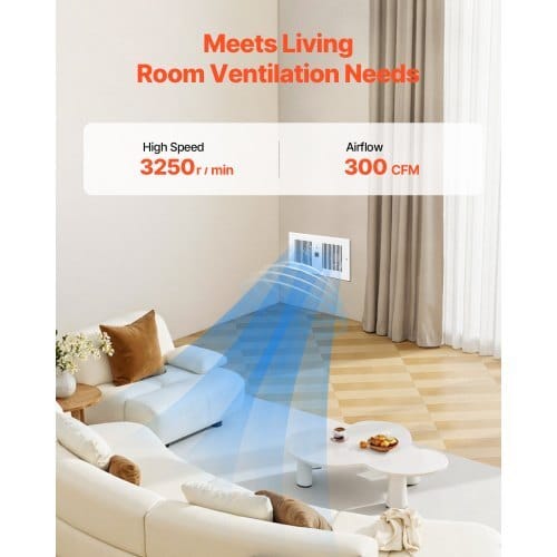 4-Inch Room to Room Fan, 2-in-1 300 CFM Through Wall Fan with Remote Control & Temperature Control, 10-Speed Ventilation Quiet Vent for Kitchen, Living & Laundry Room, Workshop