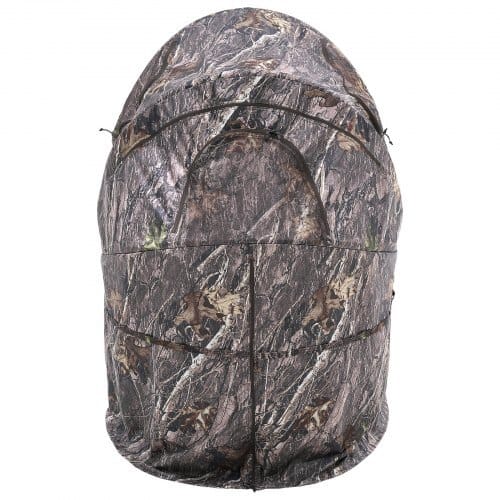 Hunting Blind, Single Person Ground Blinds with Carrying Bag, Portable Camouflage Tent, Reinforced Durable Concealed Shelter with Silent Zipper Door and Window, for Turkey and Deer