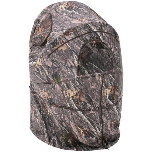 Hunting Blind, Single Person Ground Blinds with Carrying Bag, Portable Camouflage Tent, Reinforced Durable Concealed Shelter with Silent Zipper Door and Window, for Turkey and Deer