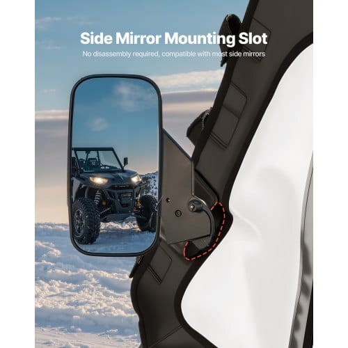 Cab Enclosure Upper Doors, Compatible with Polaris RZR XP 1000/XP Turbo 2014-2023, Soft Upper Doors, Windproof Upgraded Zipper UTV Soft Side Window Kit, Work with Side Mirrors and Windshields