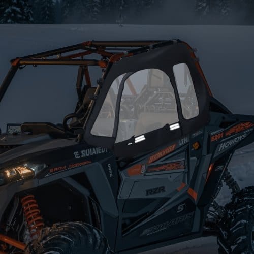 Cab Enclosure Upper Doors, Compatible with Polaris RZR XP 1000/XP Turbo 2014-2023, Soft Upper Doors, Windproof Upgraded Zipper UTV Soft Side Window Kit, Work with Side Mirrors and Windshields