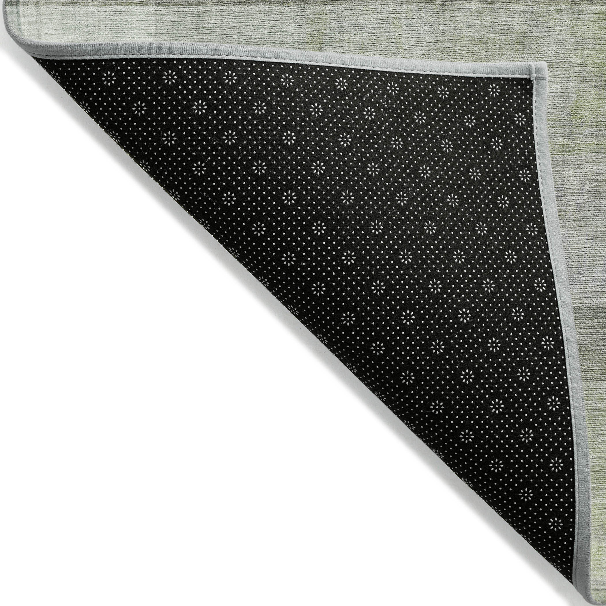 10' X 14' Olive Green Ombre Washable Non Skid Indoor Outdoor Area Rug
