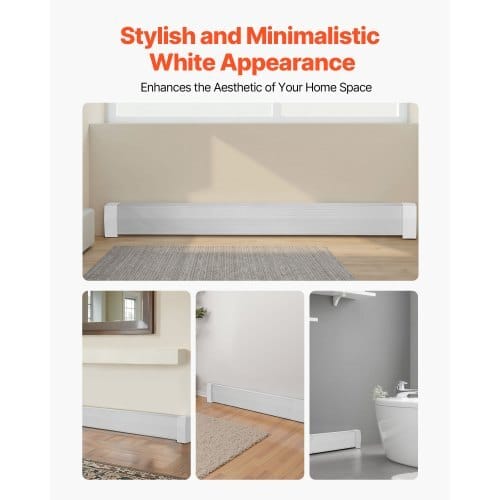Baseboard Heater Covers, Premium Series 6 ft Standard Electric Heating Unit Front Cover for Home Improvement, Heavy-duty Steel, Easy Installation for Bedroom Replacing Old Cover, White
