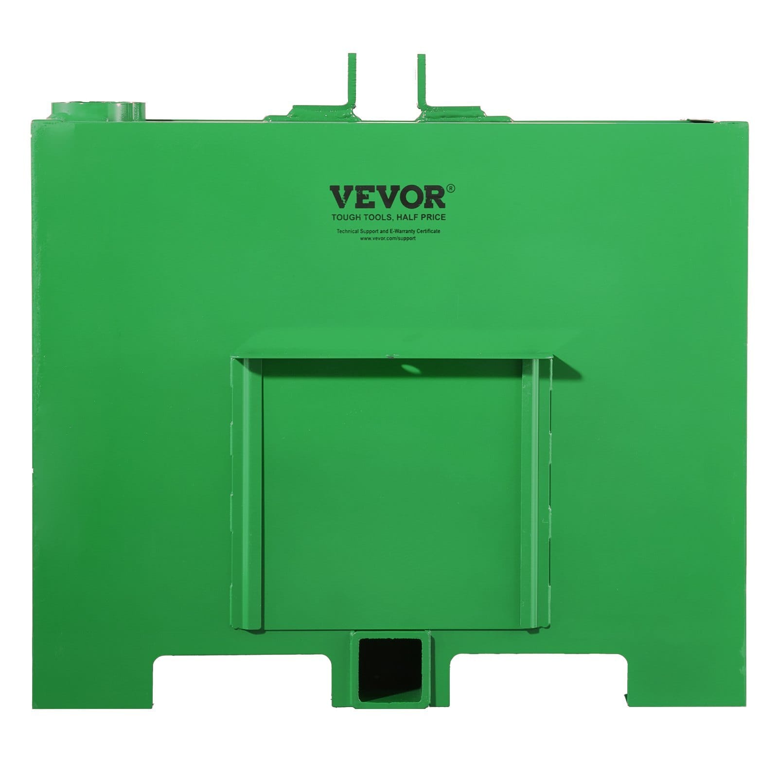 Ballast Box, 3-Point Category 1 Tractor Ballast of 800lbs Capacity, for 2 Inch Hitch Receiver, Heavy-Duty Steel 4.3 ft³ Large Volume Loader Attachment with Sliding Door, Green