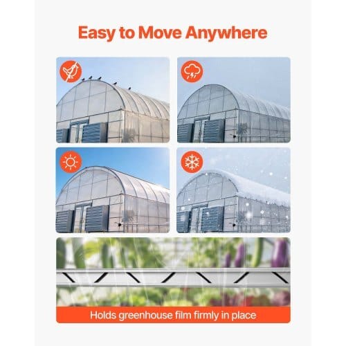 Greenhouse Spring Wire and Lock Channel, 20 Packs 6.56 ft PVC-Coated Wiggle Wire & Aluminum Alloy Channel Bundle Kit with Included Screws, 0.05 in Thickened, Poly Film & Shade Cloth Attachments