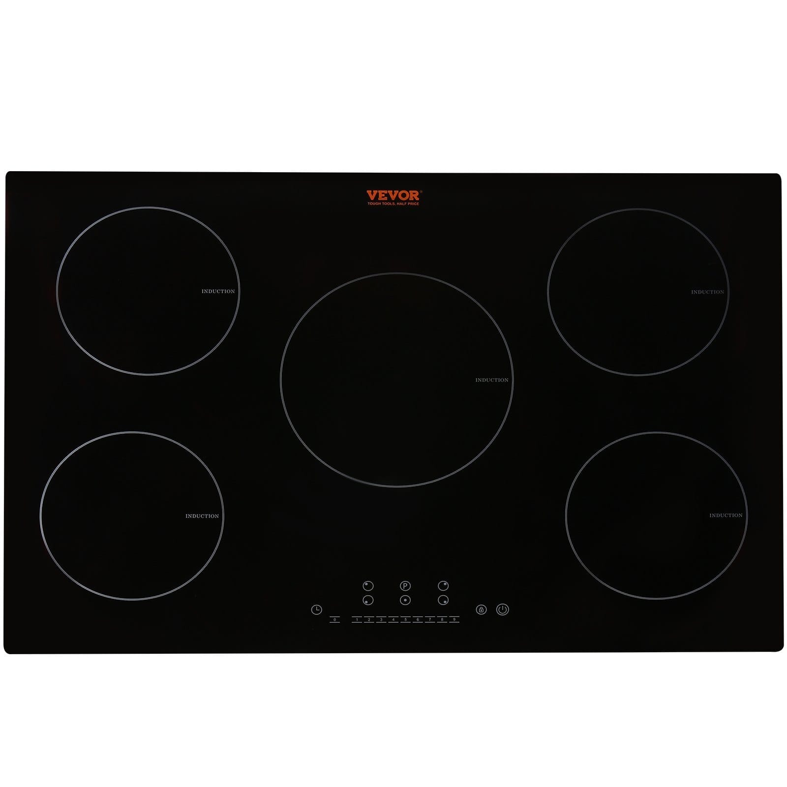 Electric Cooktop, 5 Burners, 30'' Induction Stove Top, Built-in Magnetic Cooktop 9200W, 9 Heating Level Multifunctional Burner, LED Touch Screen w/ Child Lock & Over-Temperature Protection