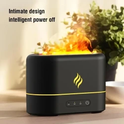 7 Colors Flame Simulation Ultrasonic Humidifier - USB Essential Oil Diffuser