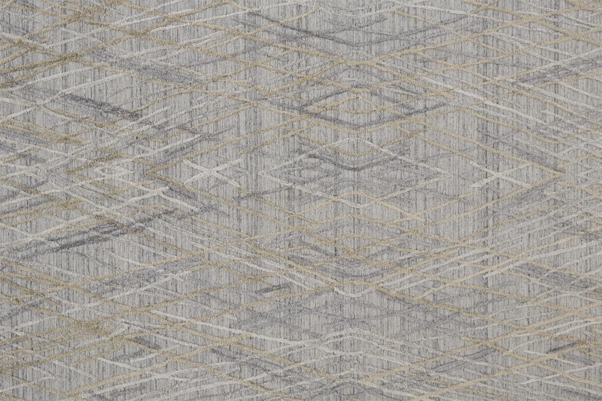 10' Gray and Ivory Abstract Hand Woven Runner Rug
