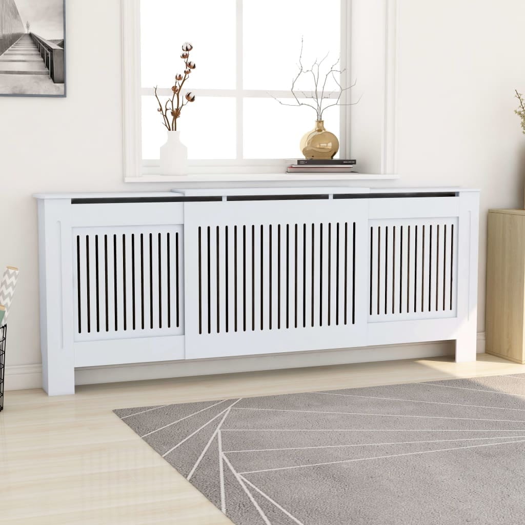 Engineered Wood Radiator Cover White 80.7"