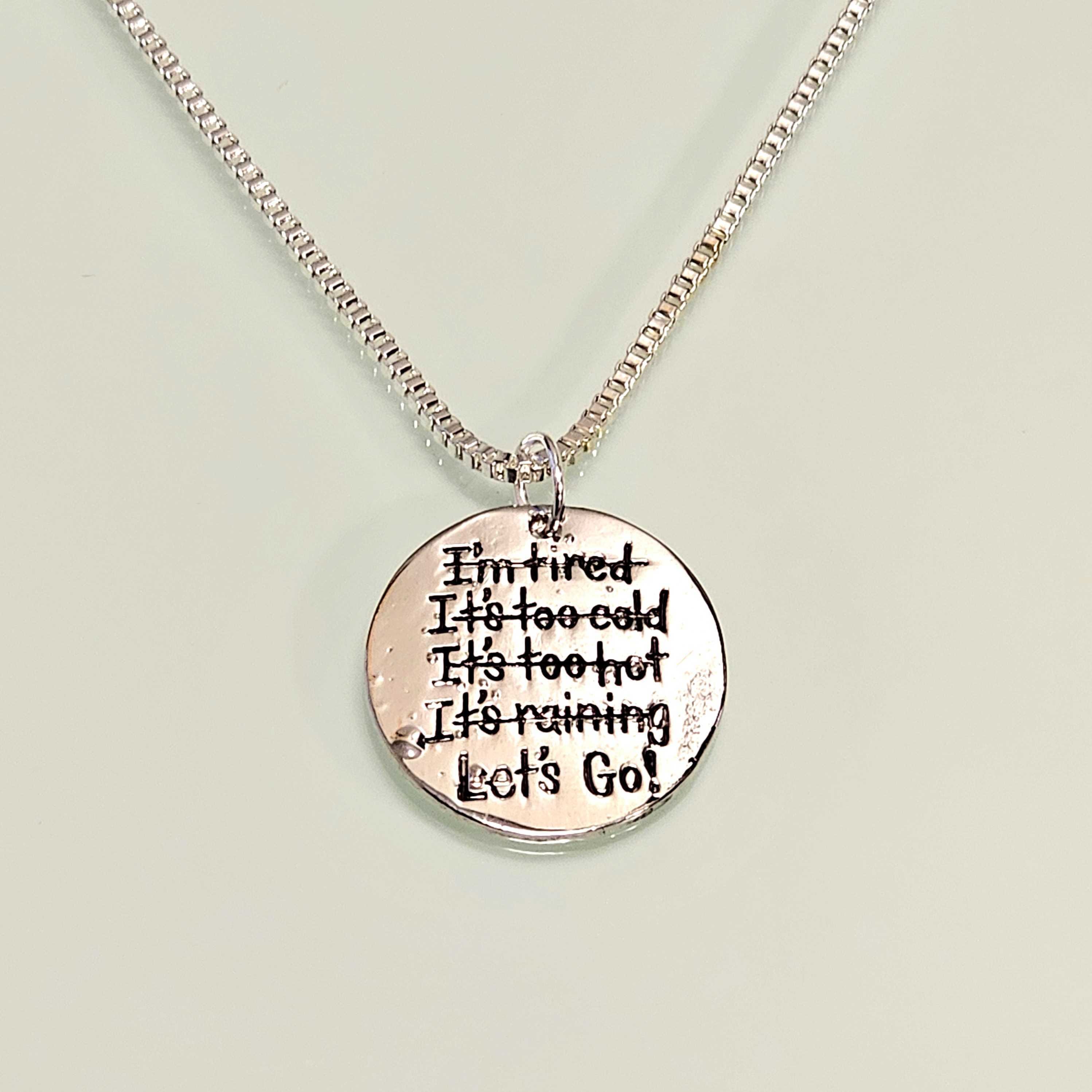Ever Ready Motivational Pendant And Chain In 925 Silver
