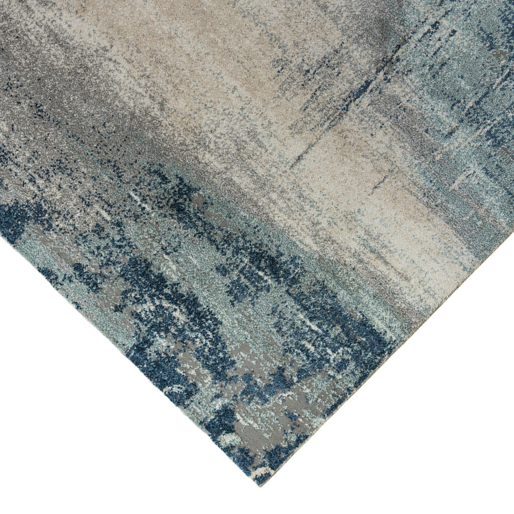 9' X 12' Dark Blue and Gray Abstract Power Loom Area Rug