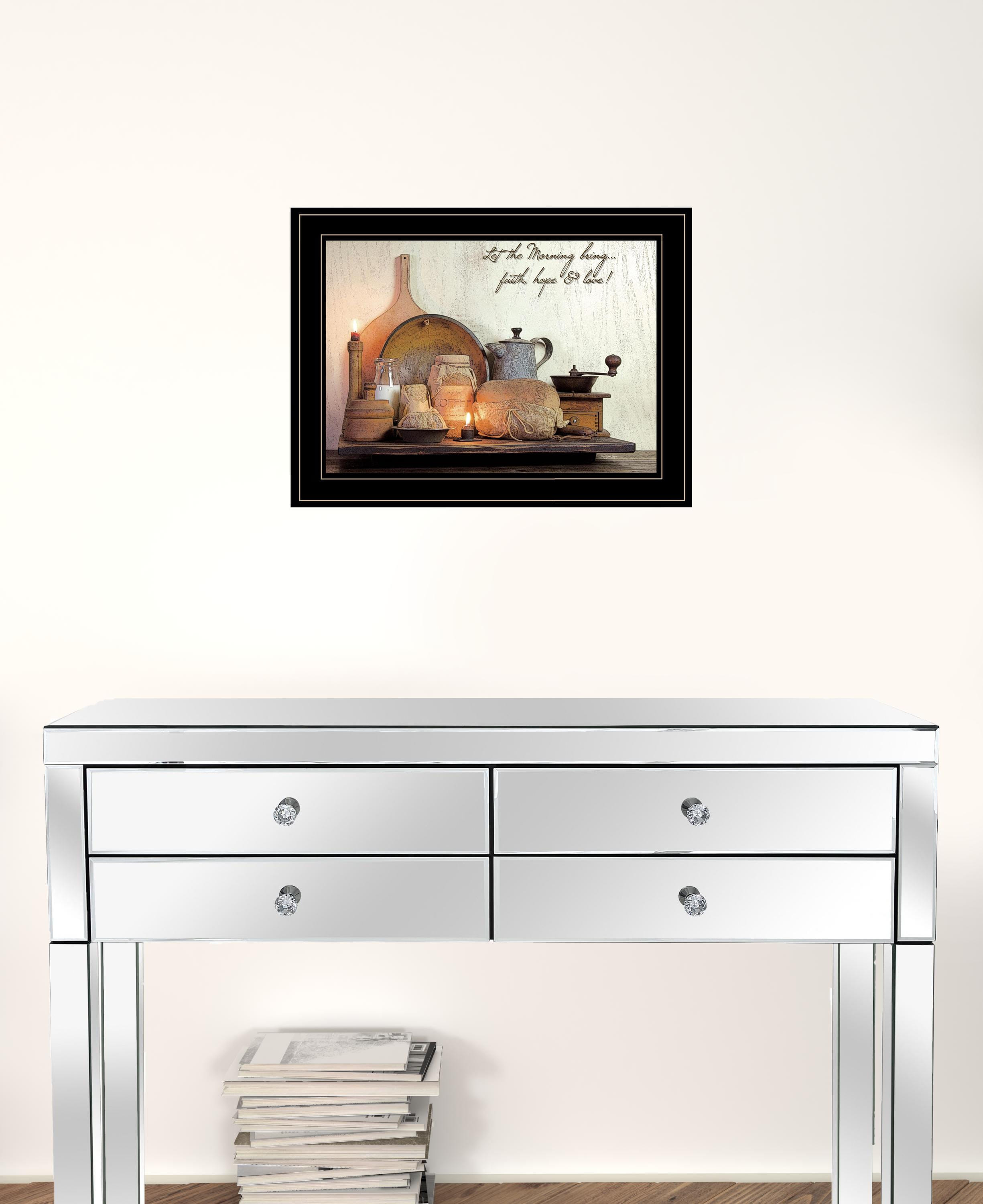 Faith Hope and Love 2 Black Framed Print Kitchen Wall Art