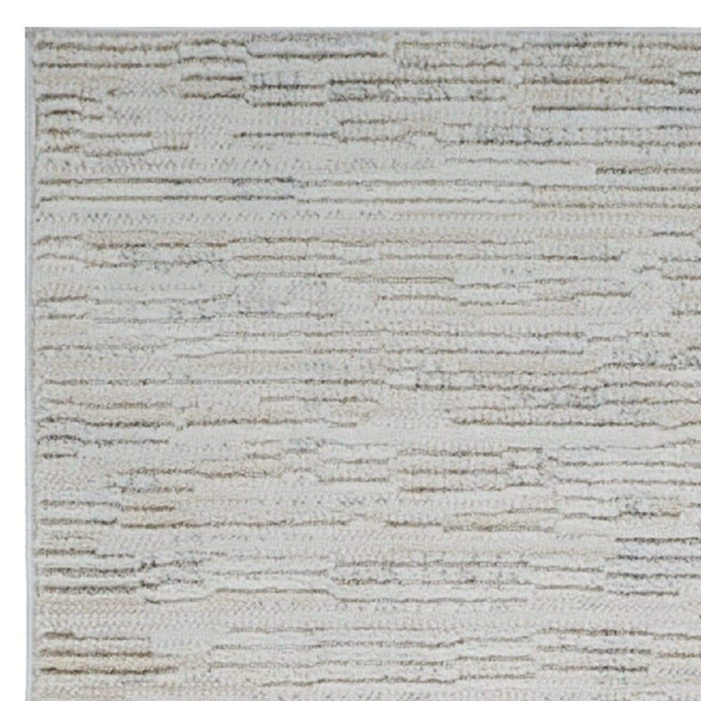 8' Gray and Beige Geometric Distressed Area Rug