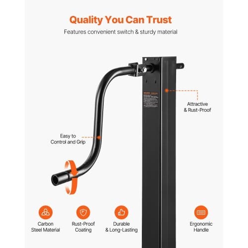 Trailer Jack, 12000 lbs Dynamic Load Capacity, Weld-on Pipe-Mount Swivel Trailer Jack with Ergonomic Handle, 12.6-inch Vertical Travel, Suitable for RV, Horse, Utility, Camping, Yacht Trailers