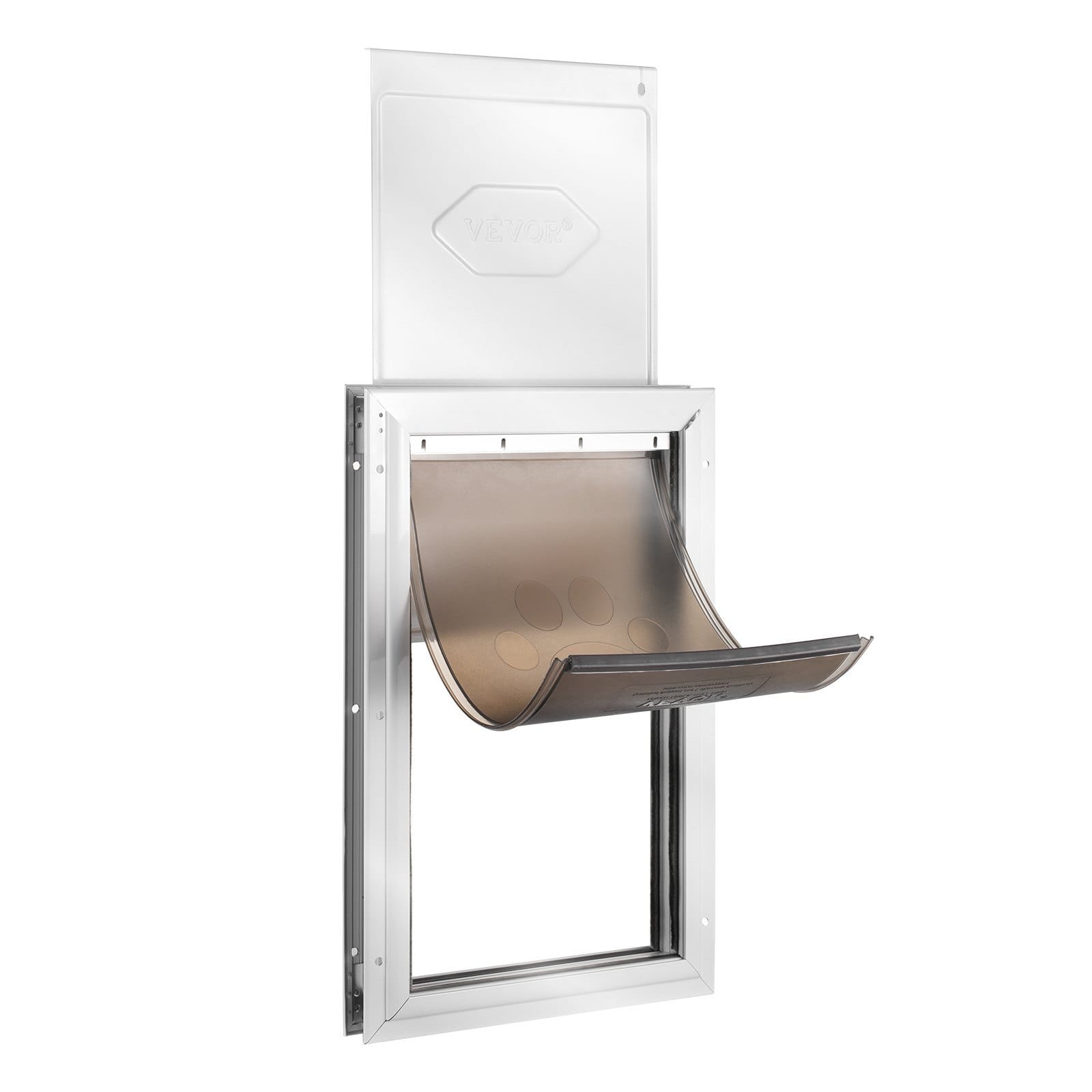 Pet Door, 16.65" x 27.44" Aluminum Frame with Lock and Flap System, Weatherproof Doggy Door, Easy to Install in Interior or Exterior Doors, Pet Door Suitable for Cat Doggie Kitties (White-XL)