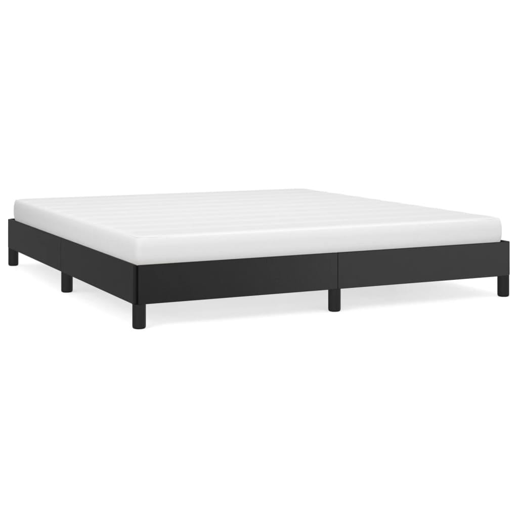 Bed Frame without Mattress Black 76"x79.9" King Faux Leather