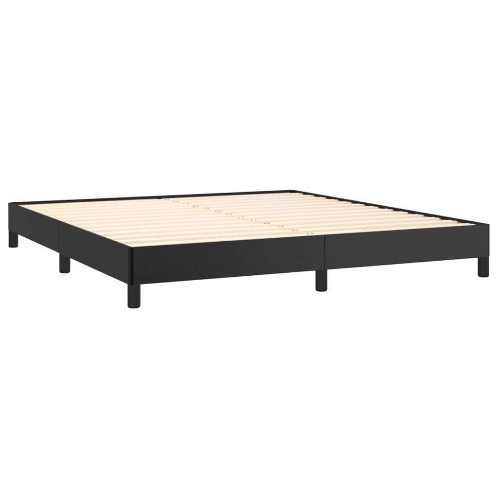 Bed Frame without Mattress Black 76"x79.9" King Faux Leather