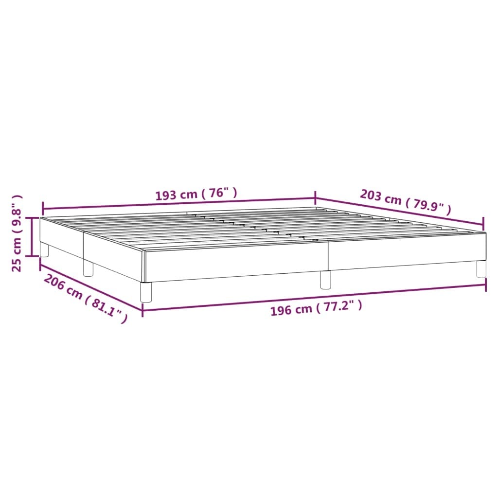 Bed Frame without Mattress Black 76"x79.9" King Faux Leather