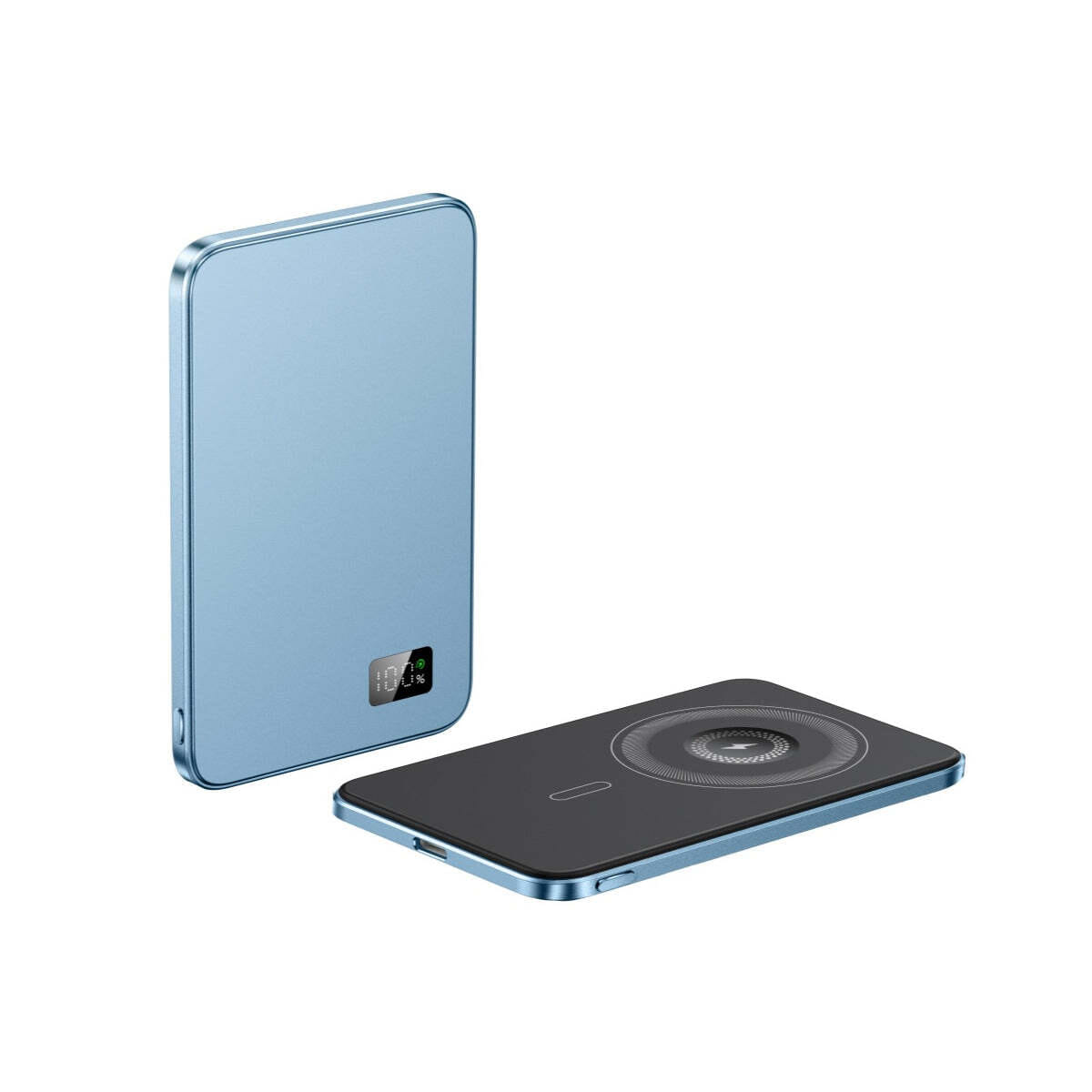 Color: BLUE - SpeedyMag Ultra Thin 3-in-1 Magnetic Wireless Charger - Fast Charging Pad for iPhone, Apple Watch & AirPods - Slim Metal MagSafe Charger