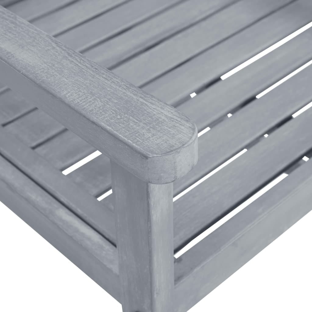 Patio Chairs 8 pcs Solid Acacia Wood Gray