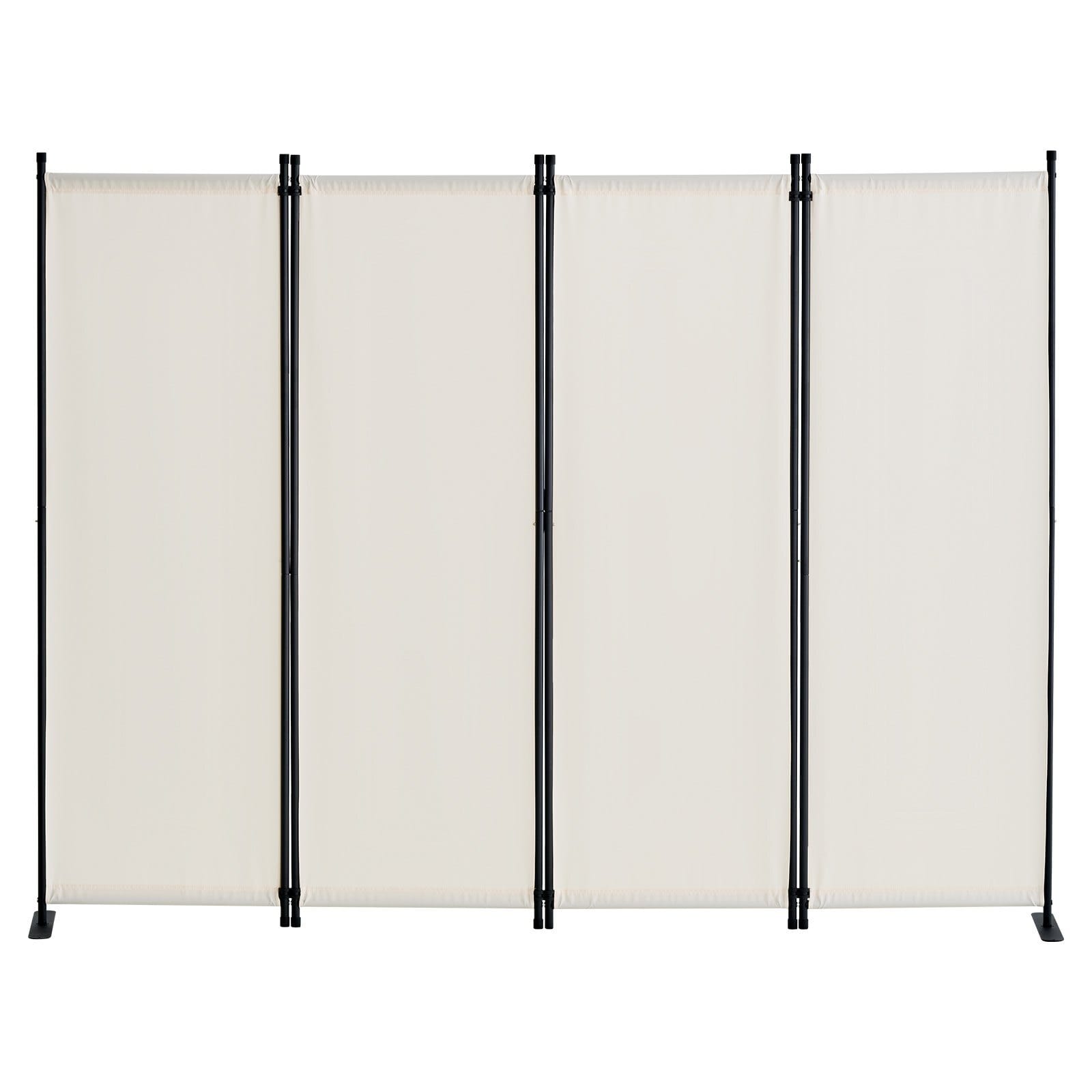Room Divider, 4 Panel Room Dividers and Folding Privacy Screens, Fabric Partition Room Dividers for Office, Bedroom, Dining Room, Study, Freestanding, White