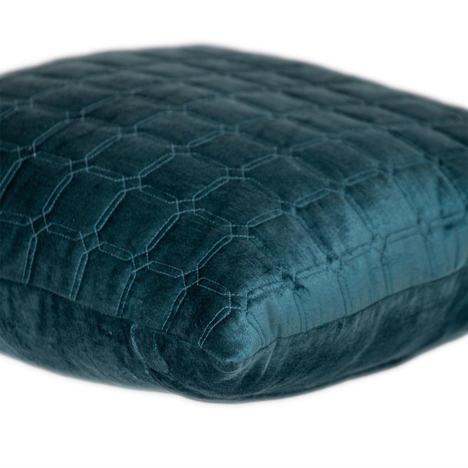 20" Teal Cotton Blend Throw Pillow