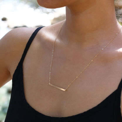 Color: 14kt GOLD FILLED OVER SILVER - Angels Bar Necklace, Bracelet And Earrings In 14kt Gold Filled Over Silver