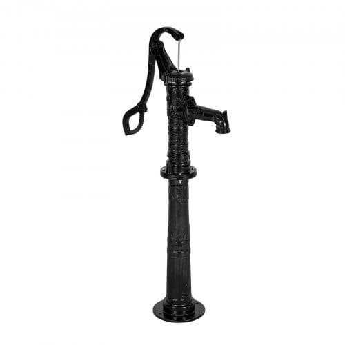 Well Hand Pitcher Pump, 20 ft Max Lift, Antique Cast Iron Manual Hand Water Pump with Heightening Base, NPT 1-1/4 in Connection, Easy Installation, for Outdoor Garden, Pond, Yard, Farm, Black
