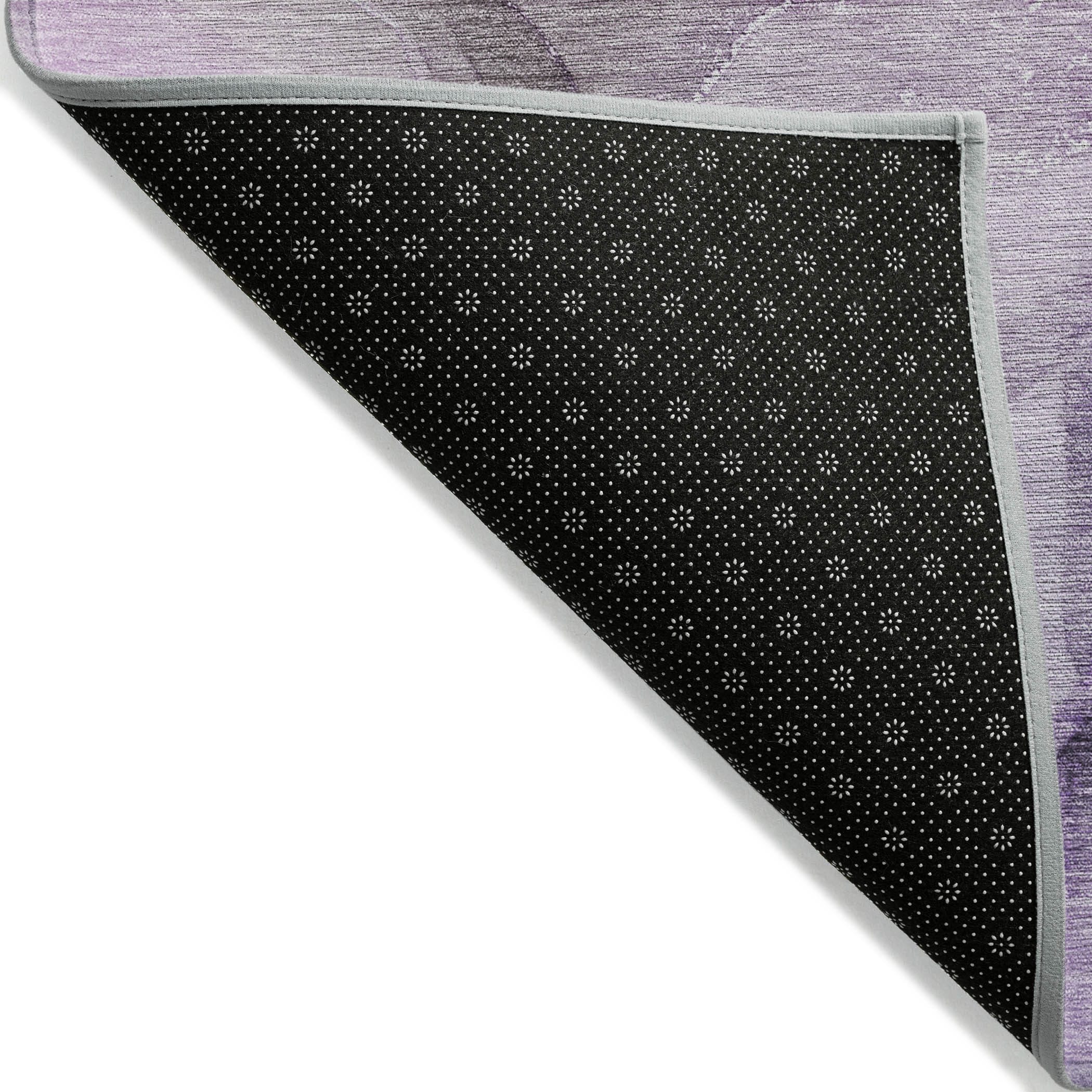 10' X 14' Purple Abstract Washable Non Skid Indoor Outdoor Area Rug