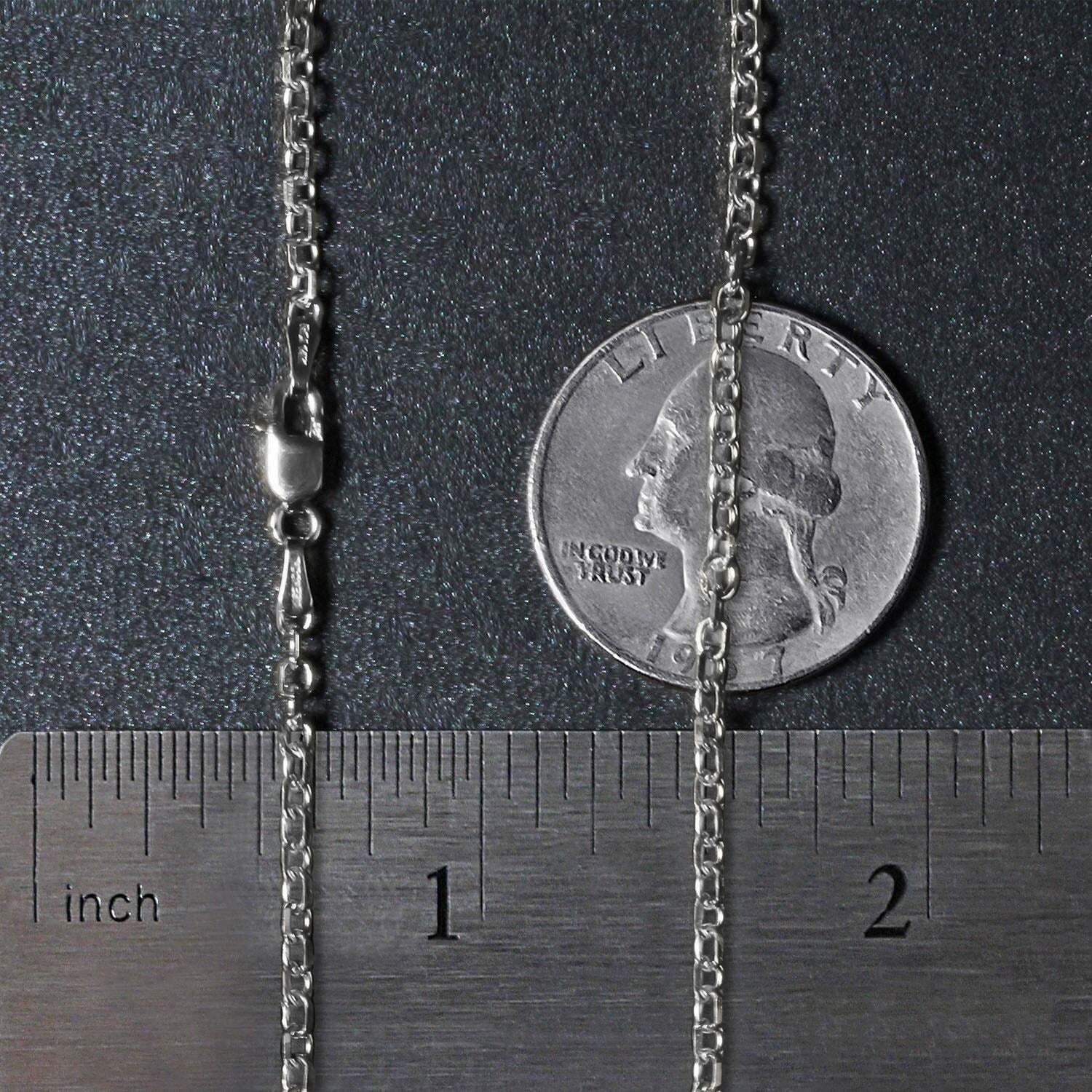 14k White Gold Diamond Cut Cable Link Chain (2.20 mm)