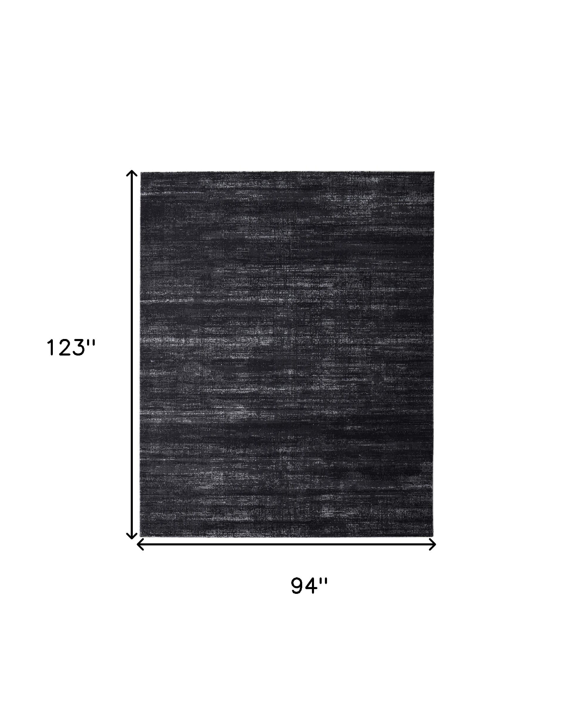 8' X 10' Black and Gray Power Loom Area Rug
