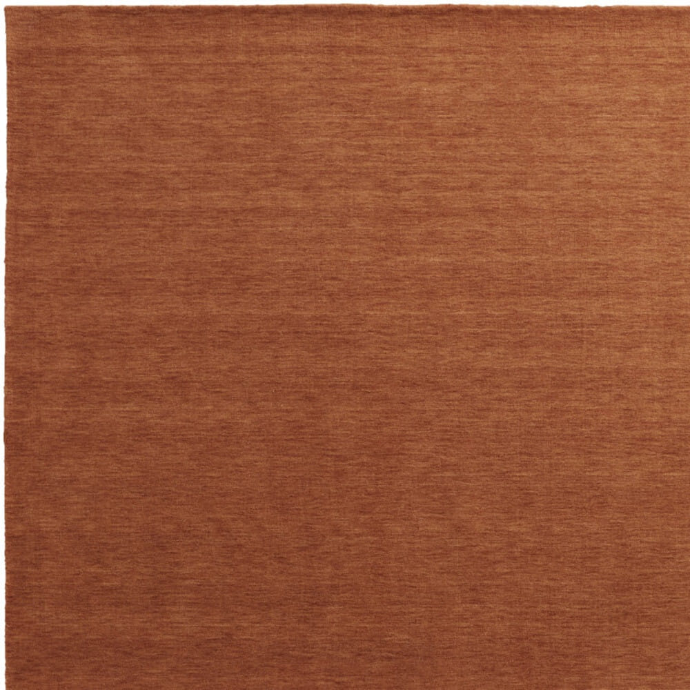5' X 8' Orange Wool Hand Woven Area Rug