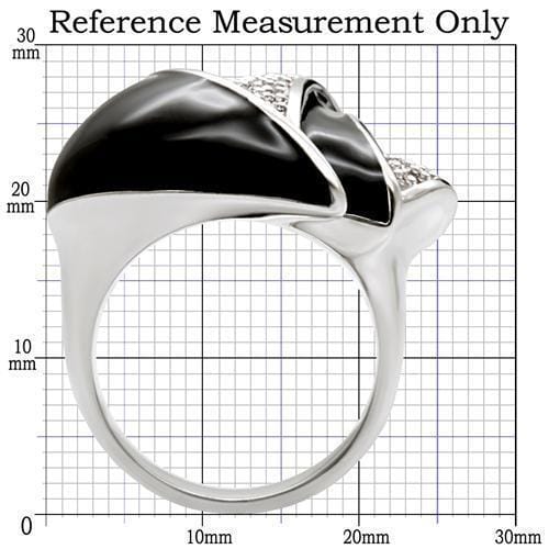 1W105 - Rhodium Brass Ring with AAA Grade CZ in Clear