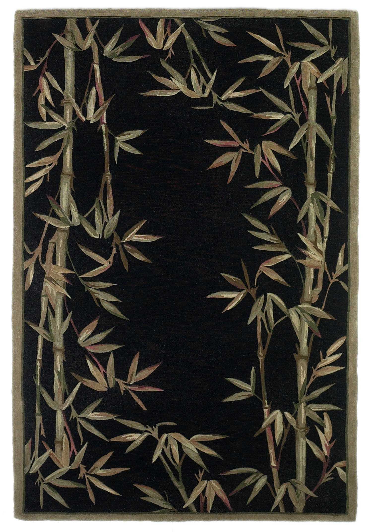 5' X 8' Wool Black Area Rug