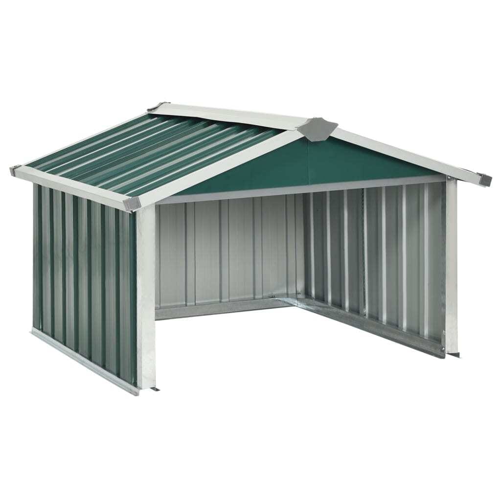 Garden Robot Lawnmower Shed 36.2"x38.2"x24.8" Galvanized Steel Green