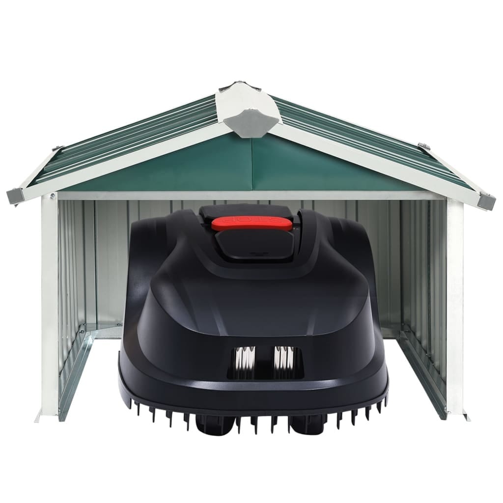 Garden Robot Lawnmower Shed 36.2"x38.2"x24.8" Galvanized Steel Green