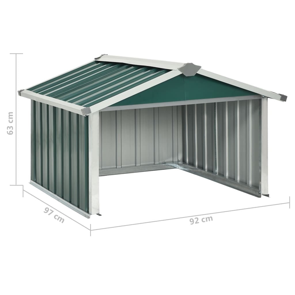 Garden Robot Lawnmower Shed 36.2"x38.2"x24.8" Galvanized Steel Green