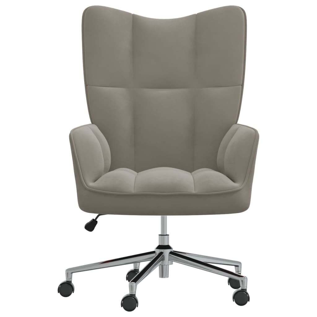 Relaxing Chair Light Gray Velvet