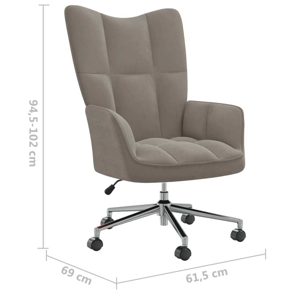 Relaxing Chair Light Gray Velvet