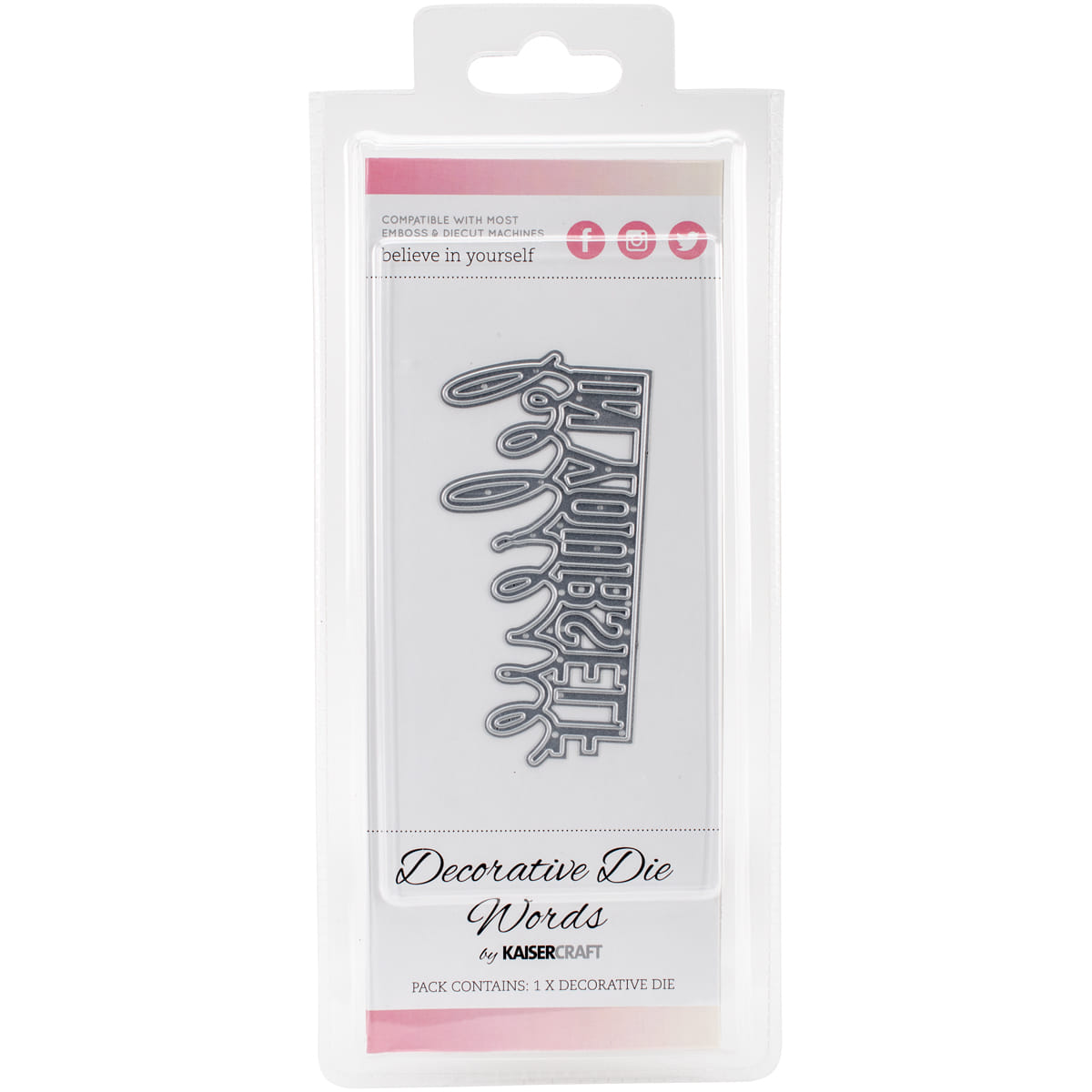 Decorative Dies Words Believe in Yourself