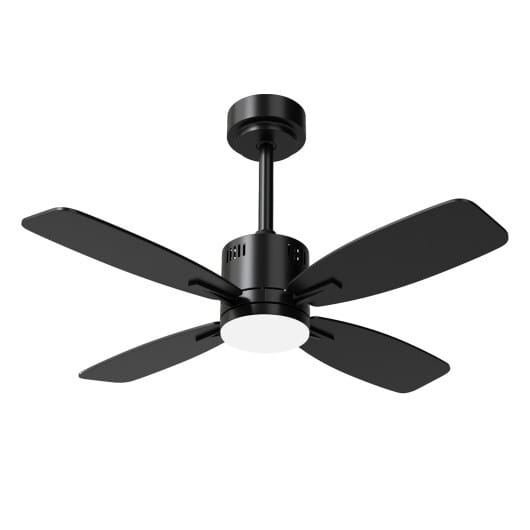 42inch Ceiling Fan with Light and Remote 3CCT LED with Memory 4H Timer 6 Speeds-Black - Color: Black