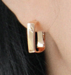 Classic Rectangle 925 Sterling Silver Hoop Earrings