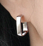 Classic Rectangle 925 Sterling Silver Hoop Earrings