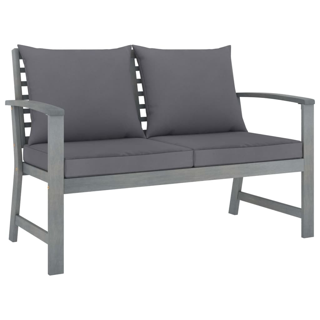 4 Piece Patio Lounge Set with Cushions Solid Acacia Wood