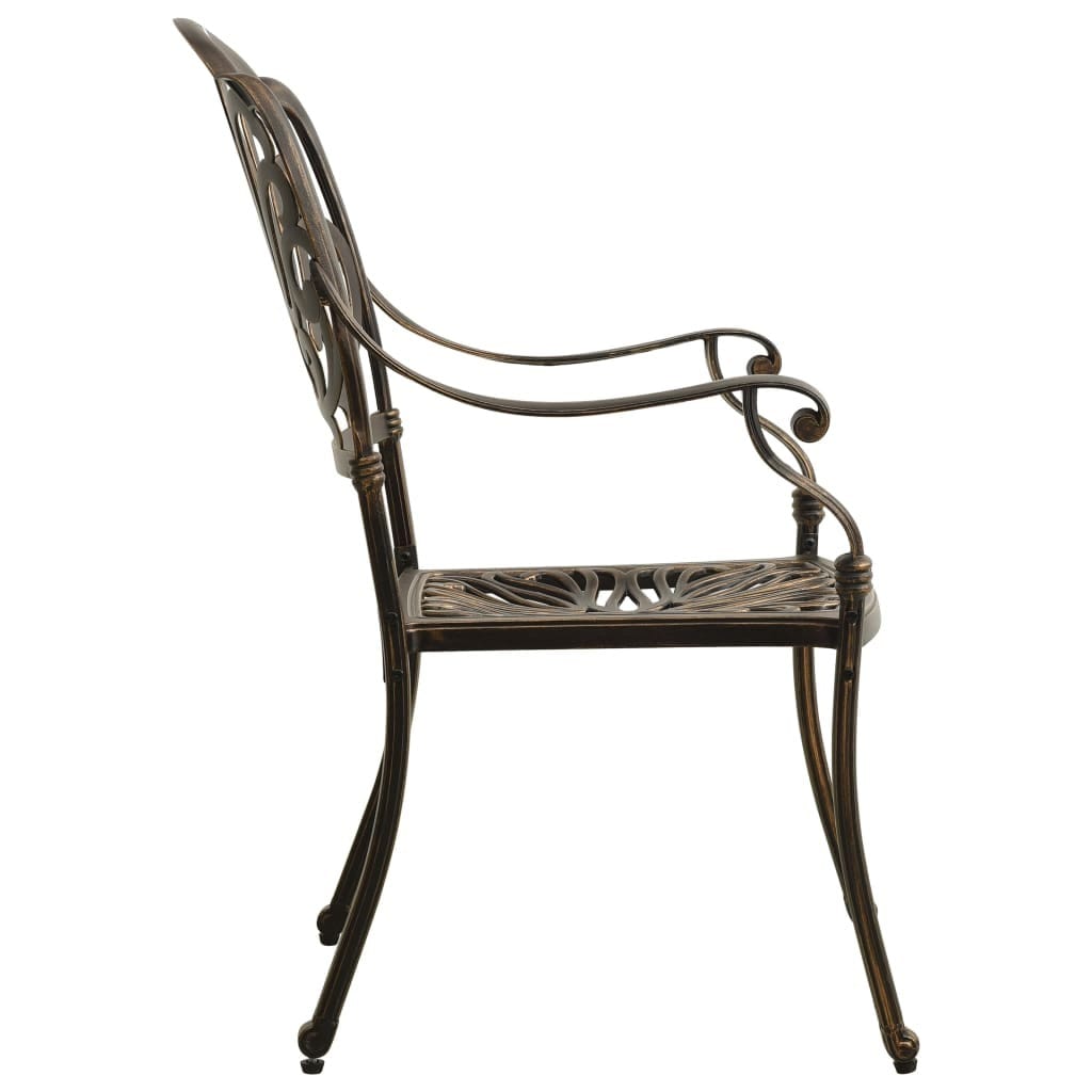 3 Piece Bistro Set Cast Aluminum Bronze