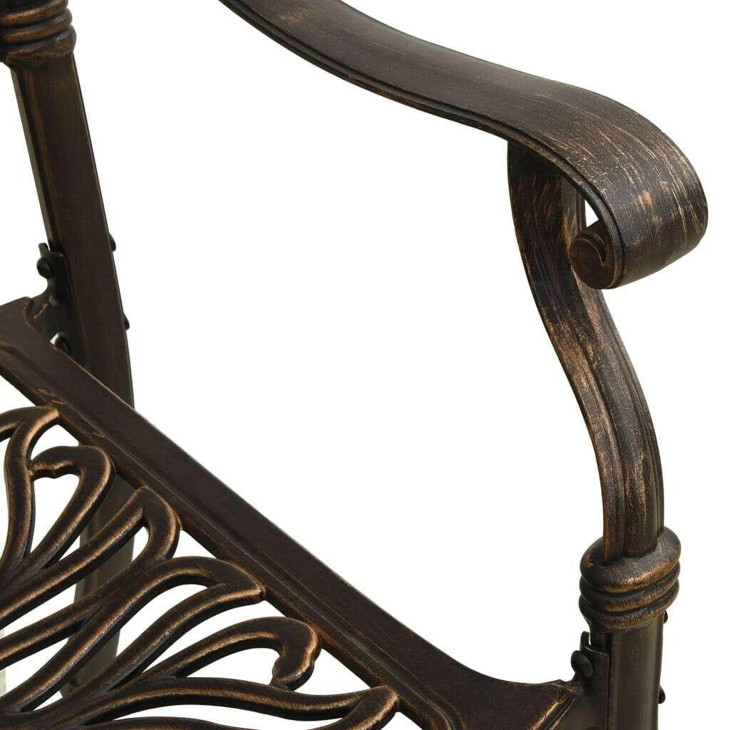 3 Piece Bistro Set Cast Aluminum Bronze