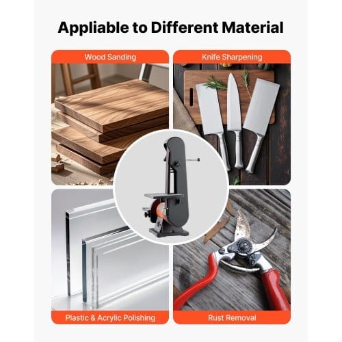 6" Disc Sander & 2" x 42" Belt Sander, 420W Professional Bench Belt Disc Sanders Combo with Multiple Angle Adjustments for DIY Woodworking, Furniture Refinishing, Knife Sharpening