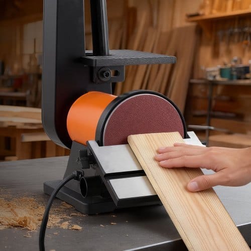 6" Disc Sander & 2" x 42" Belt Sander, 420W Professional Bench Belt Disc Sanders Combo with Multiple Angle Adjustments for DIY Woodworking, Furniture Refinishing, Knife Sharpening