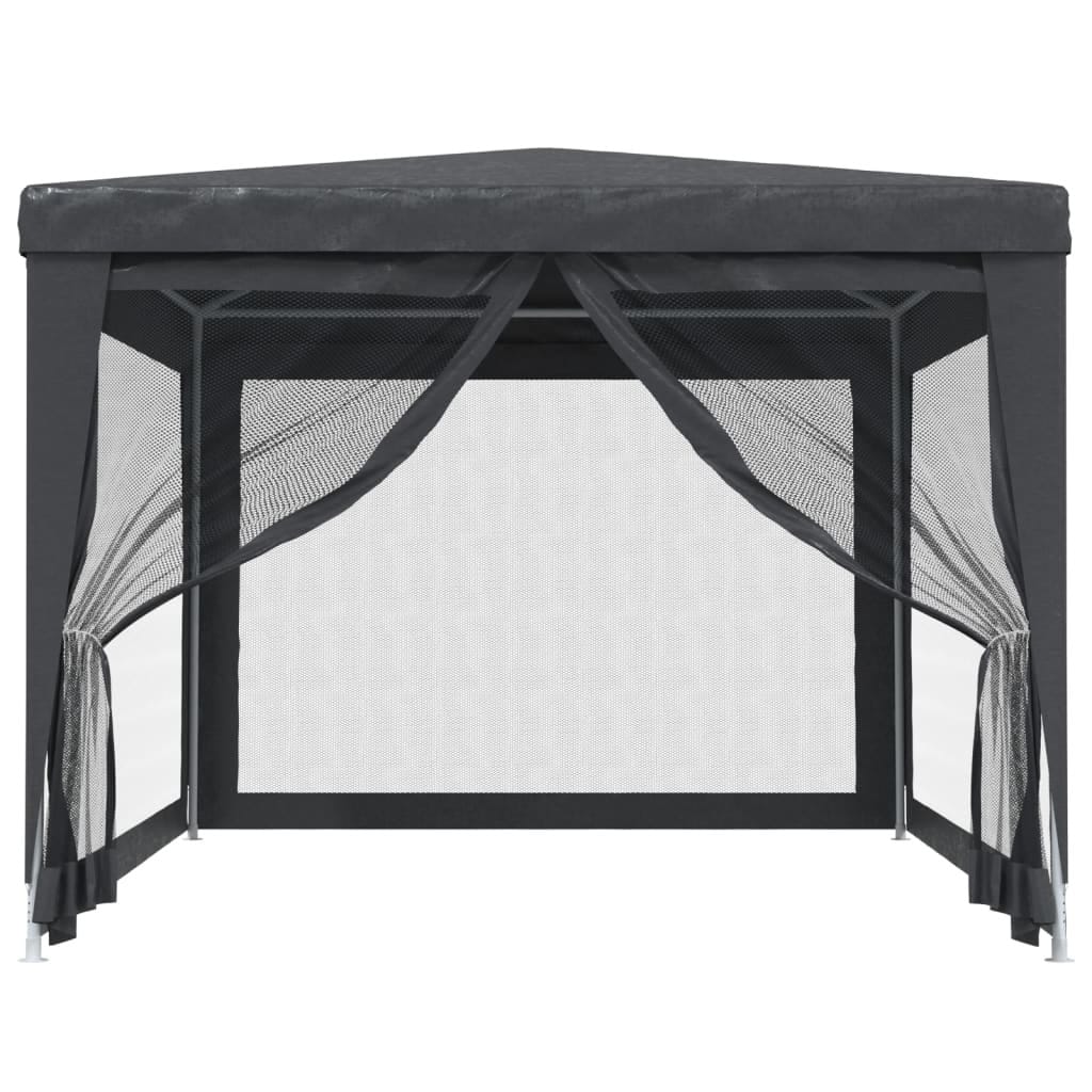 Party Tent with 4 Mesh Sidewalls Anthracite 9.8'x13.1' HDPE