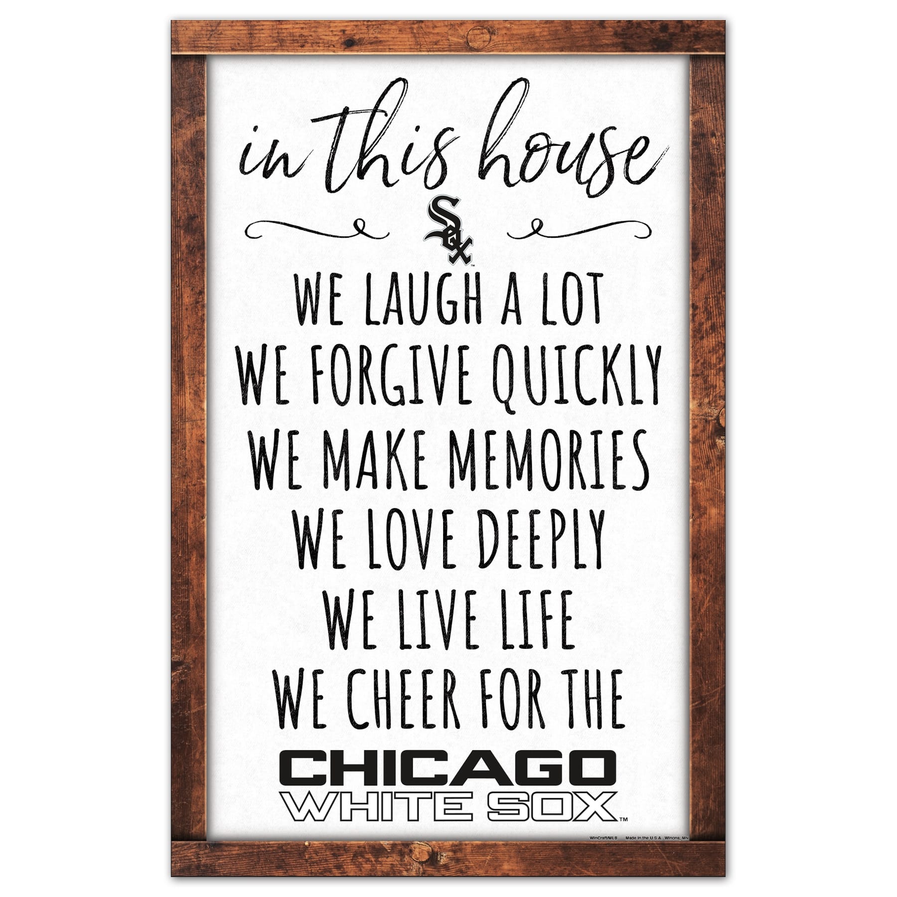 Chicago White Sox Sign 11x17 Wood In This House